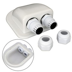 2pcs Double Wire Cable Entry Gland RV Solar Boat Caravan Roof Panel Junction Box