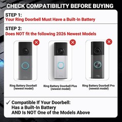 Ring Solar Charger for Doorbell 4/3 Plus/Pro 6W Battery Replacement