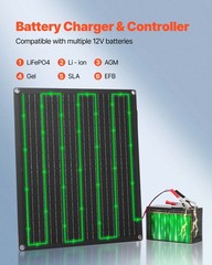 VEVOR Solar Battery Charger Maintainer 30W 12V Solar Panel Trickle Charging Kit