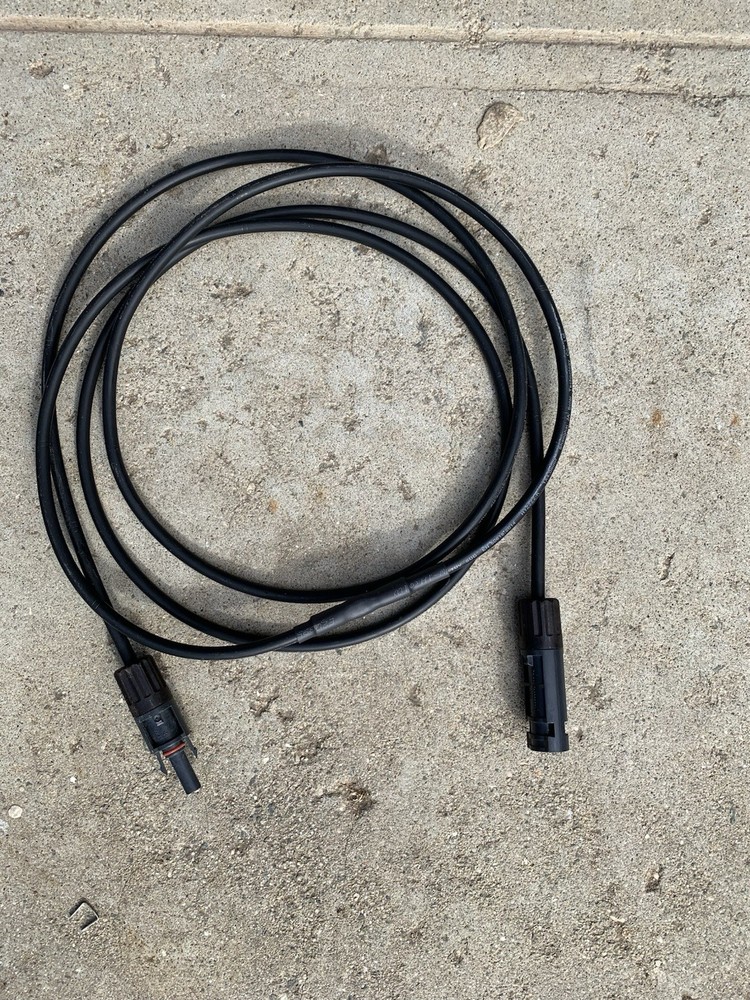 7 Feet 12 AWG Solar Panel Extension Cable PV Wire Solar Black Remanufactured
