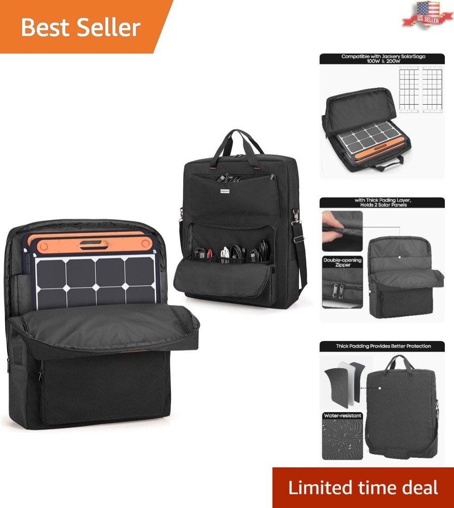 Portable Solar Panel Storage Bag for Jackery/ROCKPALS with Adjustable Straps
