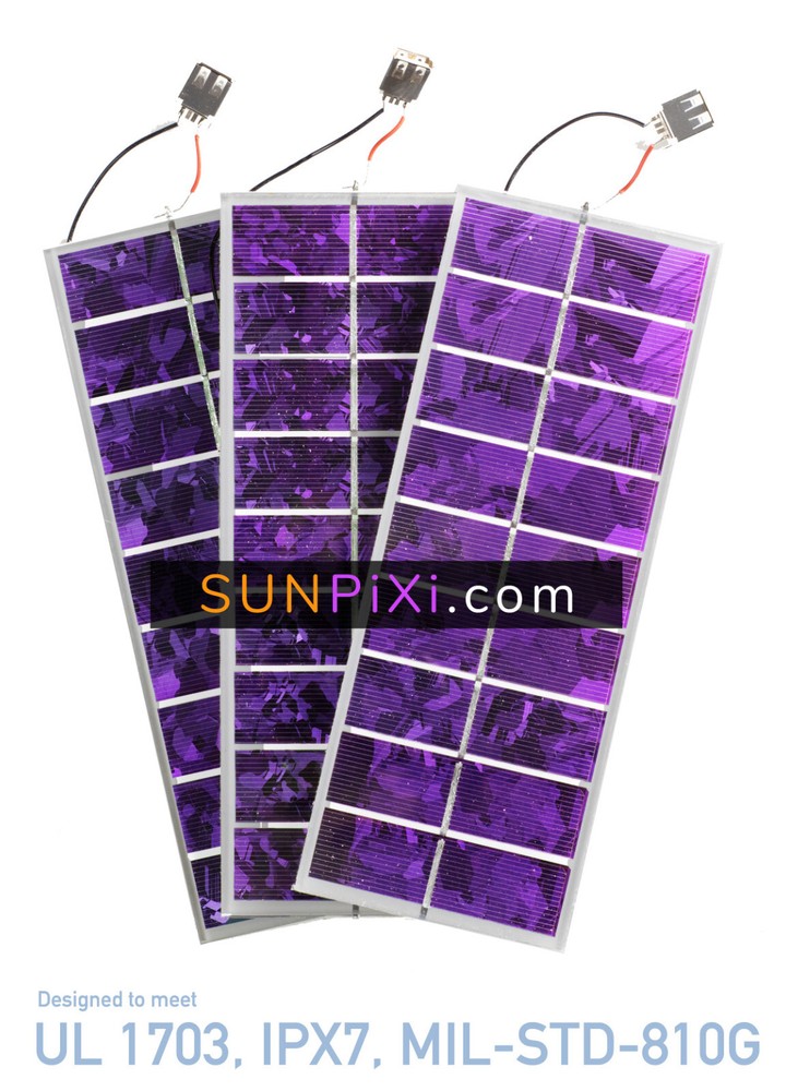 PURPLE Colored mini 5v Solar Panel USB rugged glass