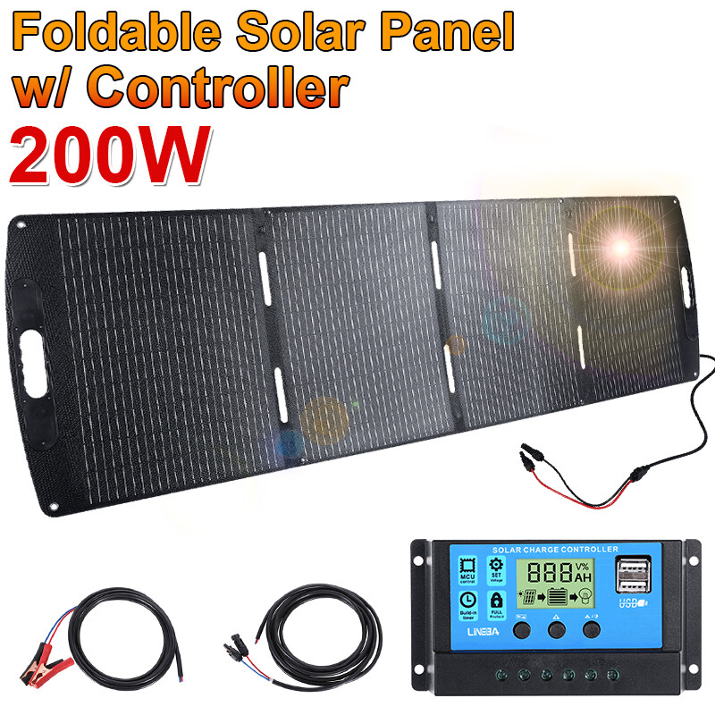 100W 200W Solar Panel Kit Foldable Off-Grid for RV Camping 23.5% Efficiency