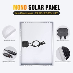 100W Solar Panel High Efficiency Monocrystalline PV Solar Panels RV Boat Caravan