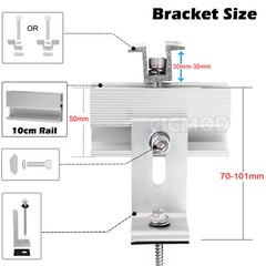 Solar Panel Mounting Rail Rack Bracket Kit Aluminum Fixing Clamps for Roof Mount