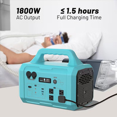 1800W/1024Wh Portable Power Station Fast Charging