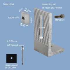 Solar Panel Mounting Bracket L Shape for Split Tin Bracket | 6 Pack