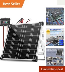 20W Waterproof Solar Charger with Smart MPPT for 12V Batteries – Efficient Power