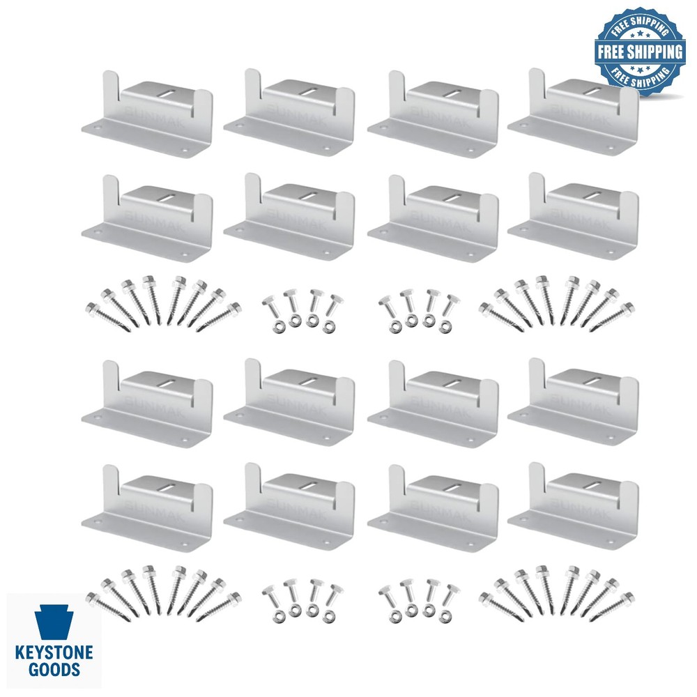 16pc Solar Panel Mounting Z Brackets Set – Lightweight Aluminum, Corrosion-Fr…