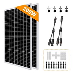 200W 400W Mono PV Solar Panel 12V Off Grid Battery Charging RV House Boat Camp