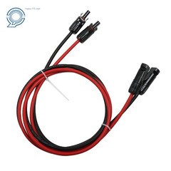 1 Pair 5 Feet 10 AWG Solar Panel Extension Cable Wire Connector Black + Red