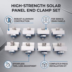 8 Pcs Solar Panel End Clamp Aluminum Alloy 30mm 35mm Universal Solar Panel B AP9