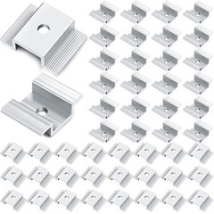 48 Pack Solar Panel Mid Clamps – 1.06″ Aluminum Mounting Brackets for Solar Pane
