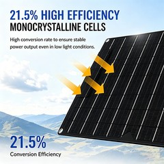 100W Portable Flexible Monocrystalline Solar Panel USB DC Outdoor RV Camping Use