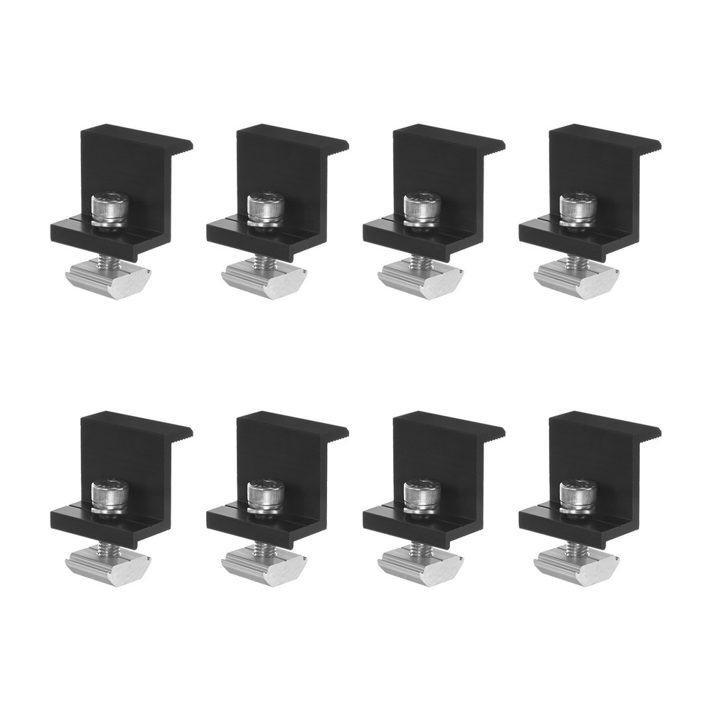 8pcs Solar Panel Mounting 30mm Z Clip Aluminum End Clamp for RVs Black