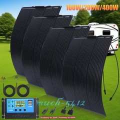 100W 200W 400W 12V Portable Flexible Solar Panel Kit RV Off-Grid Camping Rooftop