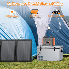 Portable Solar Generator with Panel, 300W Portable Power Station with Foldable S