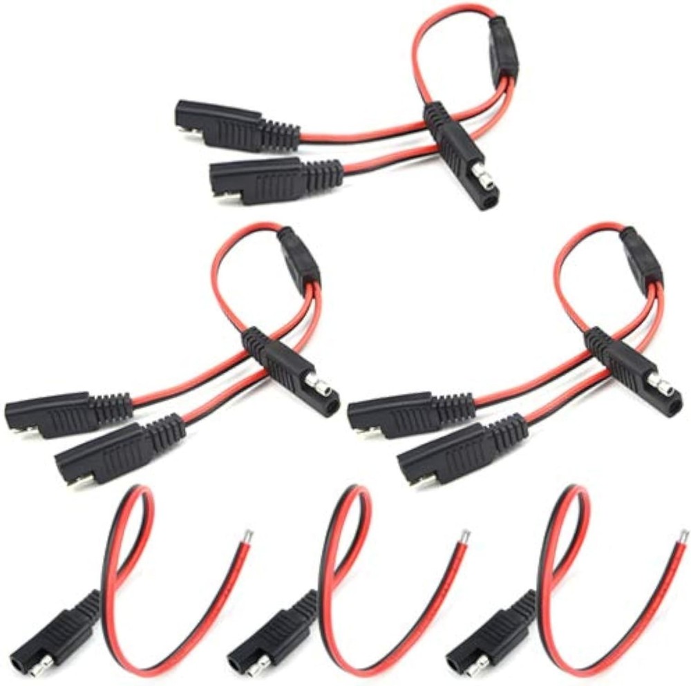 6 PCS SAE Y Splitter Extension Cable SAE Quick Disconnect Connector DC Power …