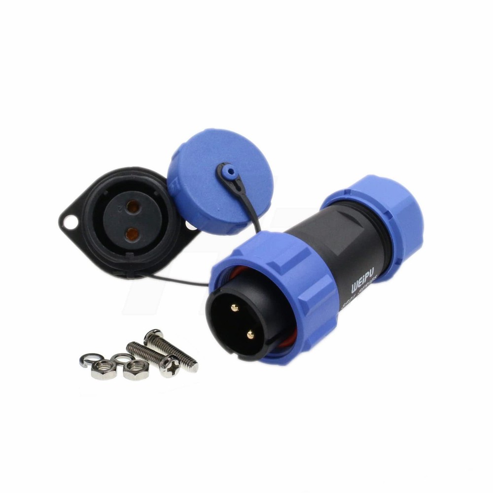 Sp21 2 Pin Waterproof Aviation Circular Connector 30a 12/24v Power Ac Dc Outdoor