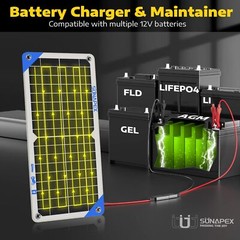 10W 12V Solar Panel Car Battery Charger 12 Volt Waterproof Solar Powered Batt…