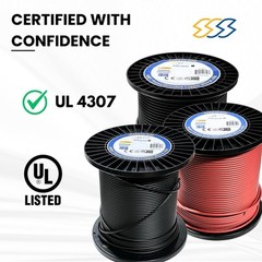 2000V PV Wire Tinned Stranded Copper – 8/10/12 AWG – Black/Red – 300 to 1000FT