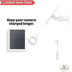 Solar Panel 4W USB-C Outdoor Camera Charger 6.5 ft Cable 360 Degree Adjustable