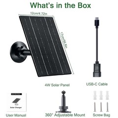 2Pcs 5V Solar Panel Charger for Rechargeable Battery Camera Outdoor Use Black