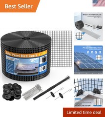 6in x 50ft Solar Panel Critter Guard: Durable PVC Coated Mesh with Fasteners
