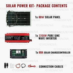Grennova 2200W All-in-One Solar System Real Pure Sine 12V To110V/220V Power Inve