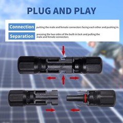 12 PCS 6 Pair Solar Connectors with Spanners Solar Panel Cable Connectors