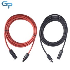 15 FT Black+Red 12AWG 1 Pair Solar Panel Extension Cable Wire Connector