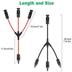 Solar Connectors Y Branch Parallel Adapter 30A Cable 1 to 3 Male Female Conne