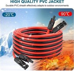 10 AWG Solar Extension Cable 30FT, Flexible Solar Panel Wire with Male to Female