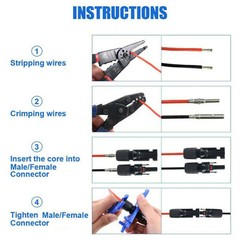 1 to 2 Y Branch 30A 1000VDC Solar Panel Y / T Branch Cable Connection Adapter