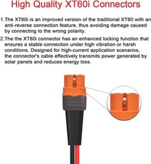 12AWG Solar to XT60i Cable 2FT Portable Power Station Compatible with Ecoflow