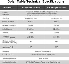 6ft 10AWG Solar Panel Extension Cable – UV & Weatherproof with Male-Female Co…