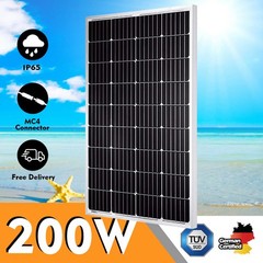 200W Monocrystalline Solar Panel For Home RV Motorhome Camper Marine Van outdoor
