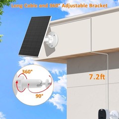2W Solar Panel Security Camera 2 Pack White USB USB-C Port Solar Powered