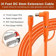 Flexible 30FT DC7909 Solar Cable with Flame-Retardant PVC and Easy Installation