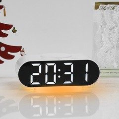 LED Digital Electronic Clock with Wireless Charging Pad and 3 Alarm Settings