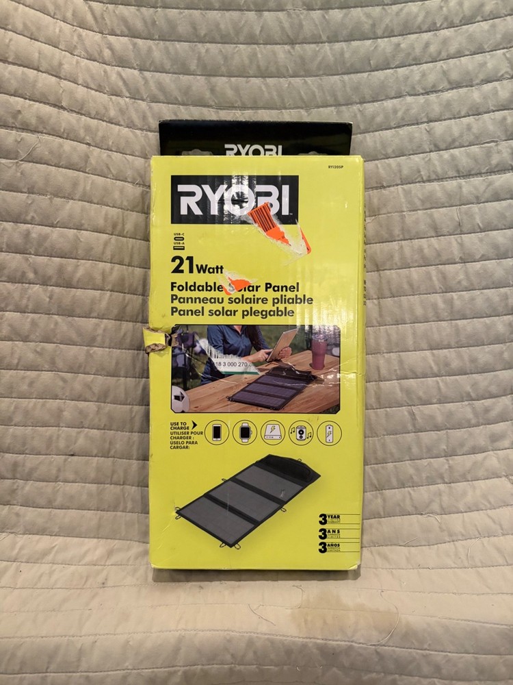 Ryobi RYi20SP – 21 Watt Foldable Solar Panel – New open box
