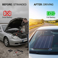12V Solar Panel Battery Maintainer Waterproof Car Rv Charger Tender Trickle 30W