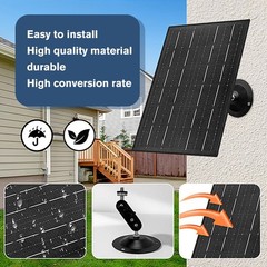 Solar Panel for Outdoor Camera Security Cam Micro USB Type C DC Battery Charger