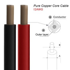 12AWG XT60 Solar Cable 10FT Solar Panel Extension Cable for RV Solar Generator