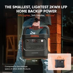 Jackery Explorer 2000 v2 Black Portable Power Station with 500W Solar Panel