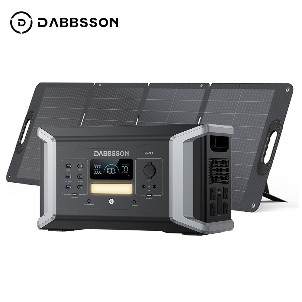 Dabbsson Power Station Dbs1000 Pro 2000w Solar Generator +120W Solar Panel Home