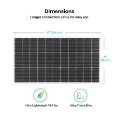 Glass Solar Panel 120W Monocrystalline Photovoltaic for RVs Camping Boat – NEW