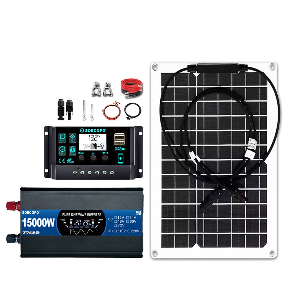 15000W Solar System Kit 12V To 110V/220V Off-Grid Inverter System 100A Control