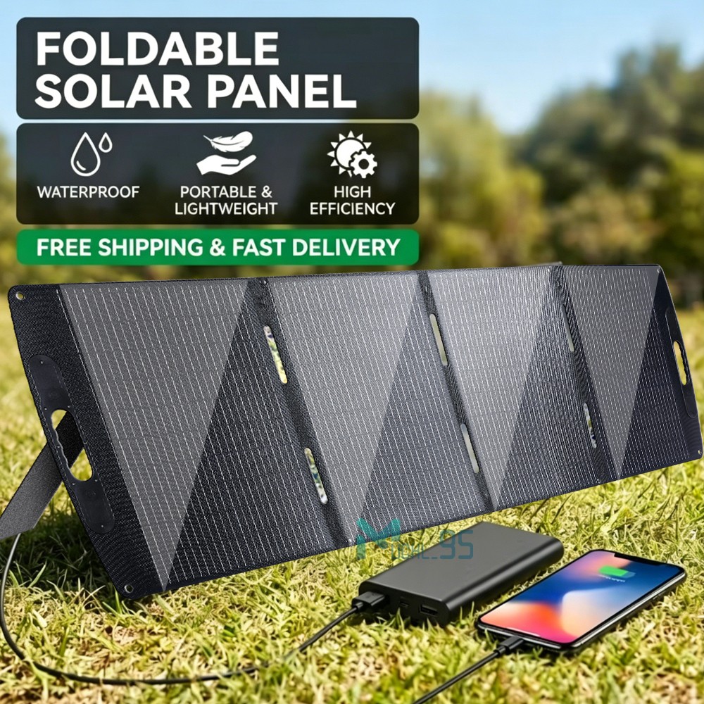 200W Solar Panel Foldable Off-Grid for Power Station 23.4% Efficiency USB Charge