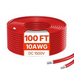 100ft 10AWG Durable Solar Extension Cord 6mm² Moisture Resistant Red